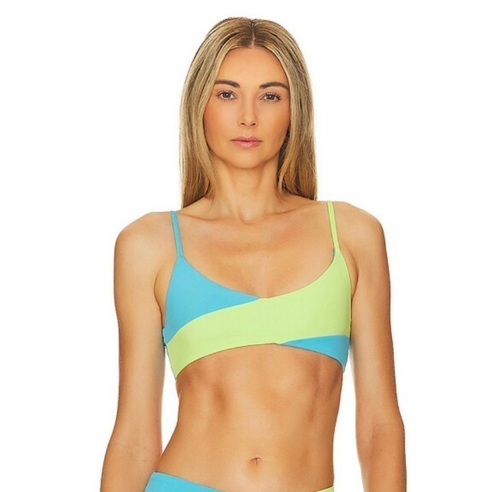 L*Space Color Block High Tide Bikini Top - Island-Cucumber NWT - Picture 6 of 6